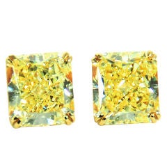 Fancy Yellow Diamond Stud Earrings