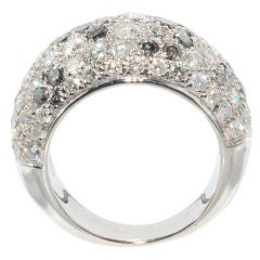 CARTIER Fancy Grey & White Diamond Pave Bombe Ring 10