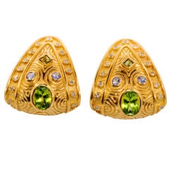 FELIX Peridot Diamond and Gold Earrings