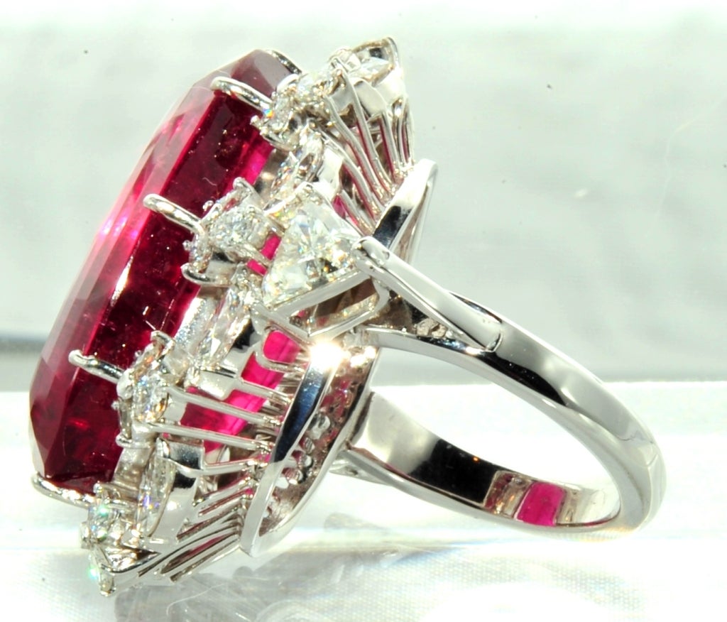 Women's Rubelite Diamond Cocktail Ring For Sale