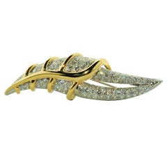 Italian Pave Diamond Brooch