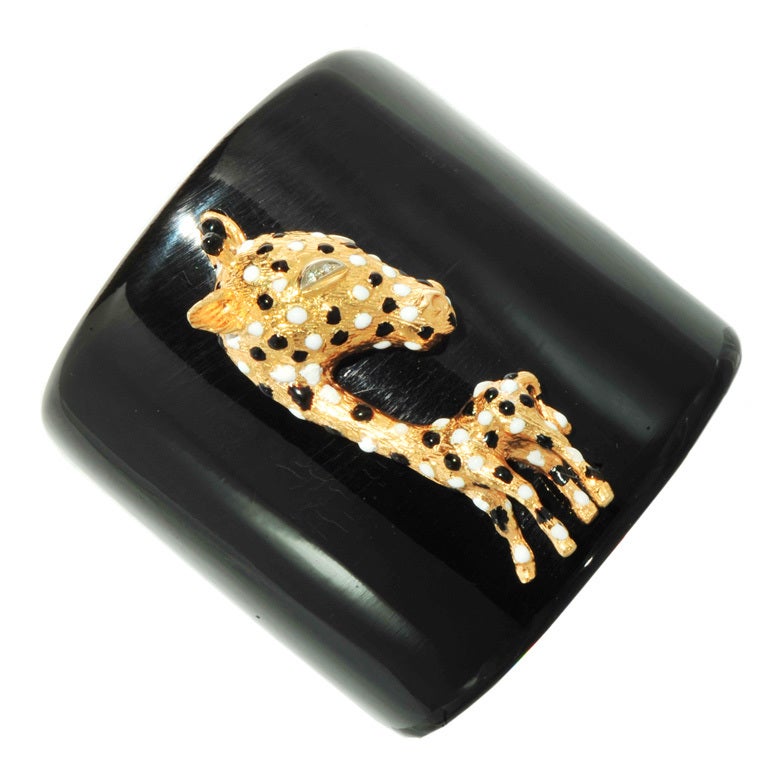 Amusing Italian Giraffe on Water Buffalo Cuff For Sale