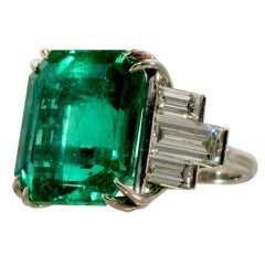 Important 18.48 Carat Emerald and Diamond Ring