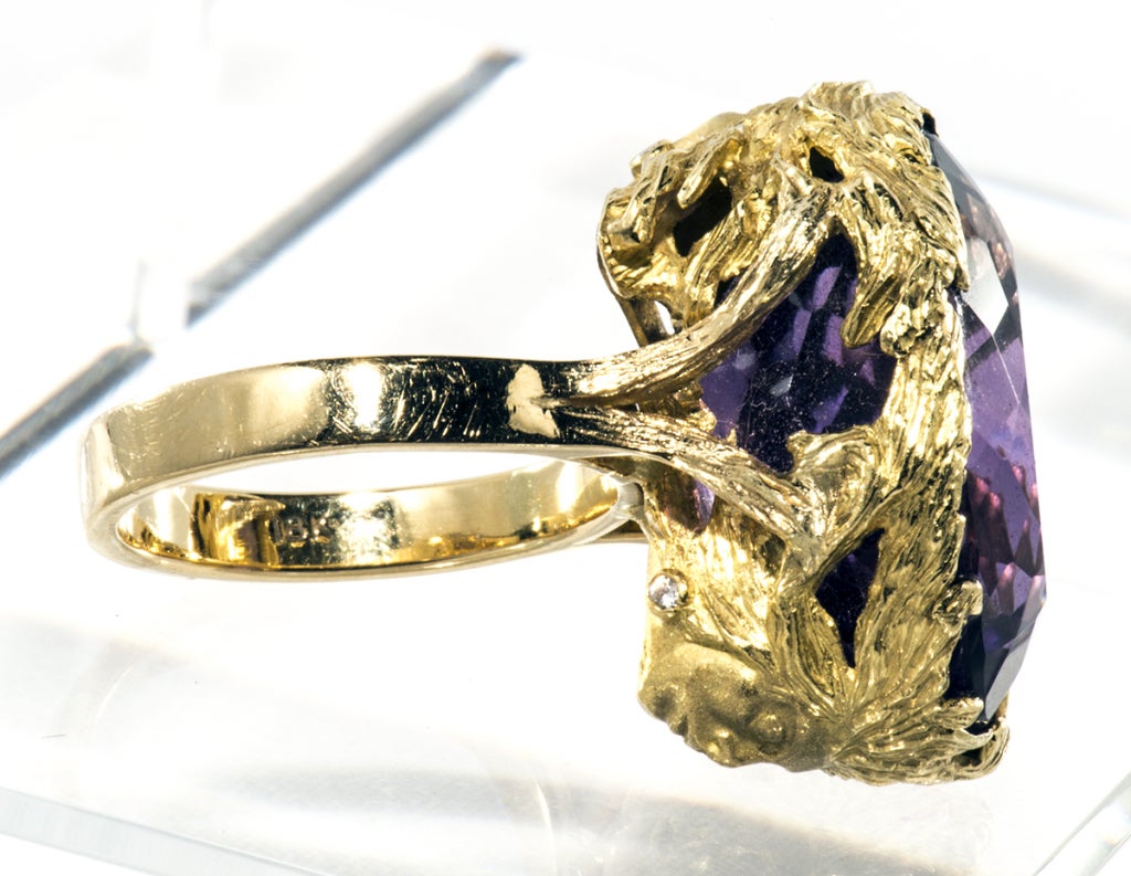 Amethyst  Ring, Julius Cohen In Excellent Condition For Sale In Houston, TX