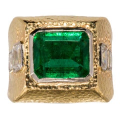 David Webb Emerald and Diamond Ring David Webb Emerald and Diamond Ring