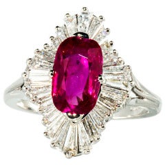 Vintage Burmese Ruby and Diamond Ring