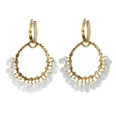 Moonstone Gypsy Hoops with Huggies