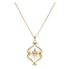 Erica Courtney Gold and Diamond Flower Piece With link