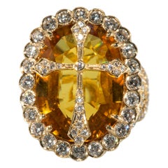 Erica Courtney Yellow Sapphire And Diamond Ring