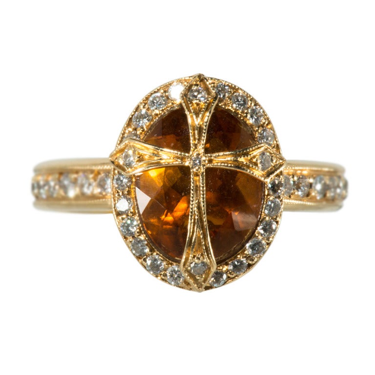 Erica Courtney Citrine and Diamond Ring at 1stDibs