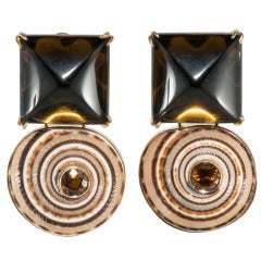 Stunning Smokey quartz and Malaysian Garnet Earrings