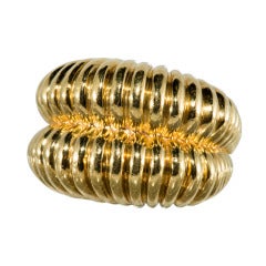 Large Double Dome Ring in 18 k gold