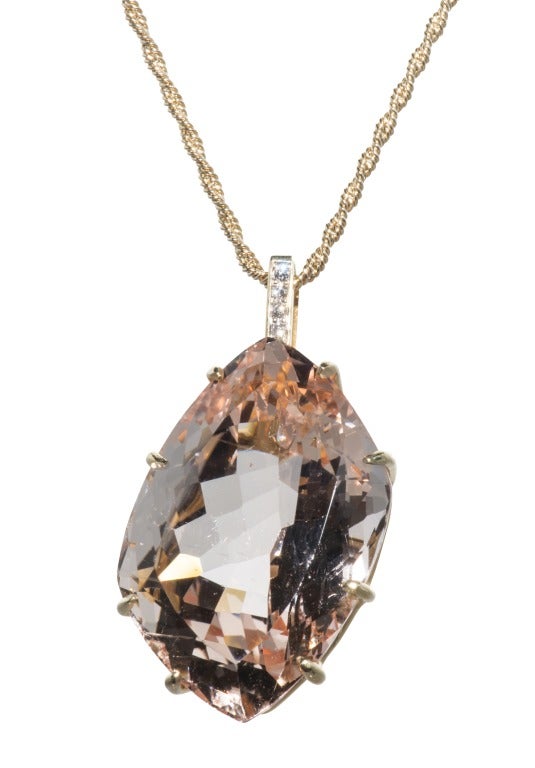 Large Morganite Gold Drop