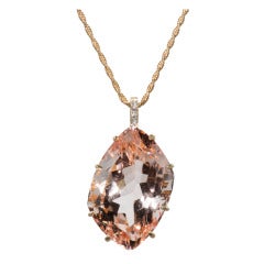 Large Morganite Gold Drop