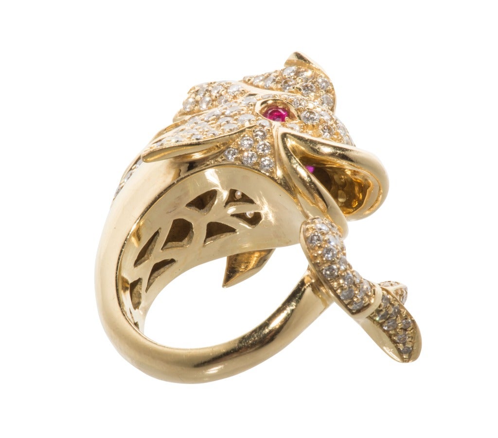 Paolo Borja Italian Diamond Pave Dolphin Ring  In Excellent Condition In Houston, TX