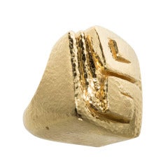 David Webb Mayan Key Motif Dome Ring