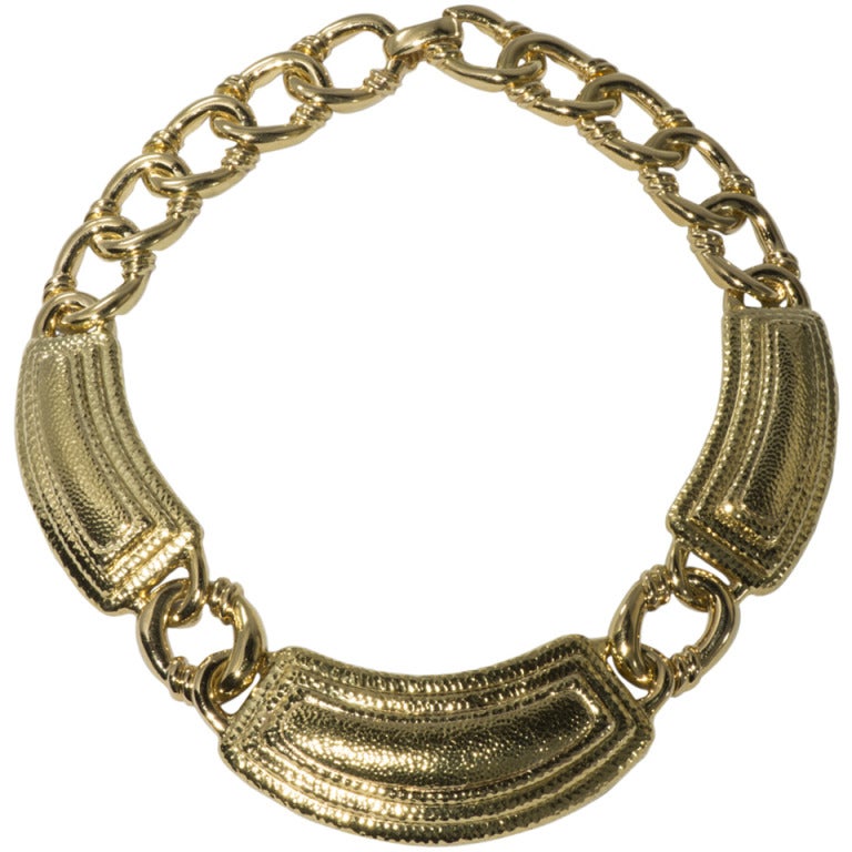 Original David Webb  Spectacular 1970s Gold Collar Necklace