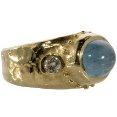 Denise Roberge Aquamarine and Diamond Ring