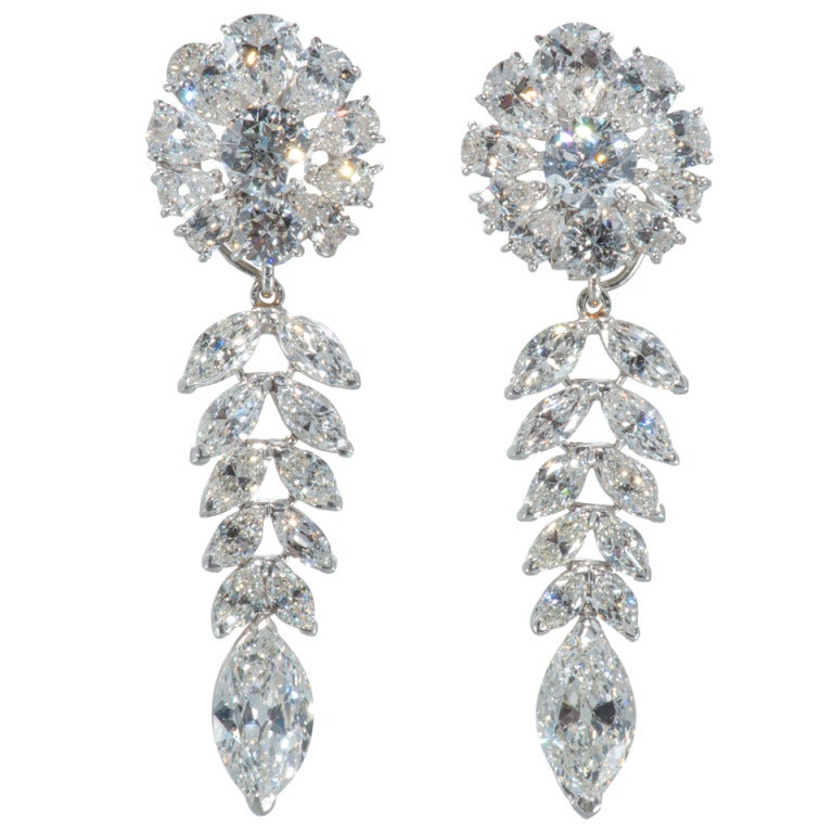 Elegant Diamond Platinum Earrings