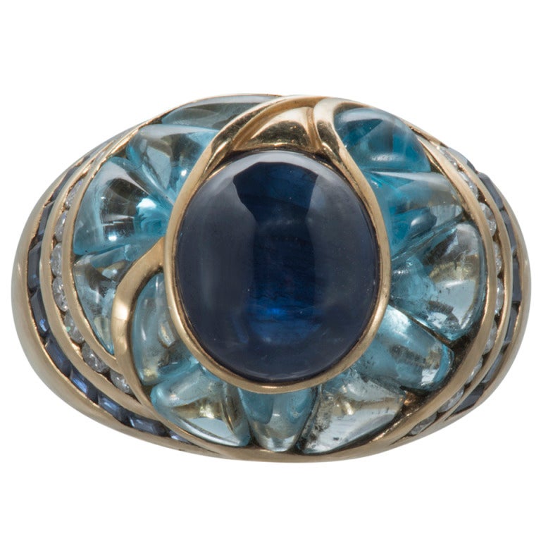 Wink Aquamarine Sapphire Diamond Ring