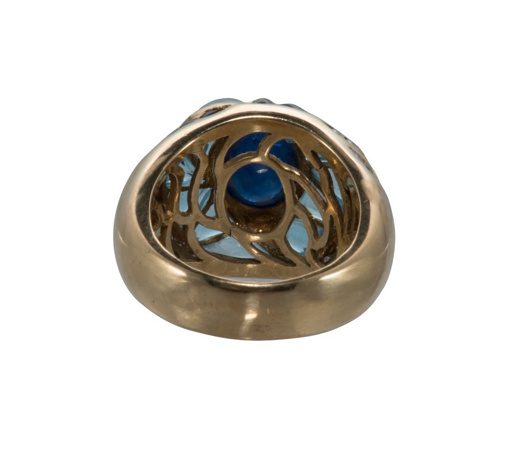 Women's Wink Aquamarine Sapphire Diamond Ring