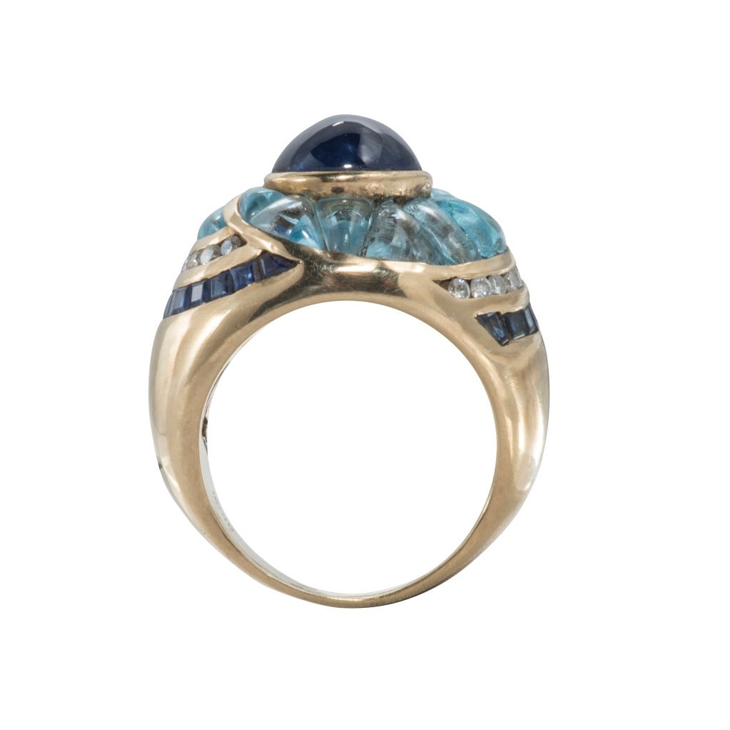 Wink Aquamarine Sapphire Diamond Ring 2