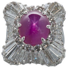 Stunning Star Ruby Diamond Cocktail Ring
