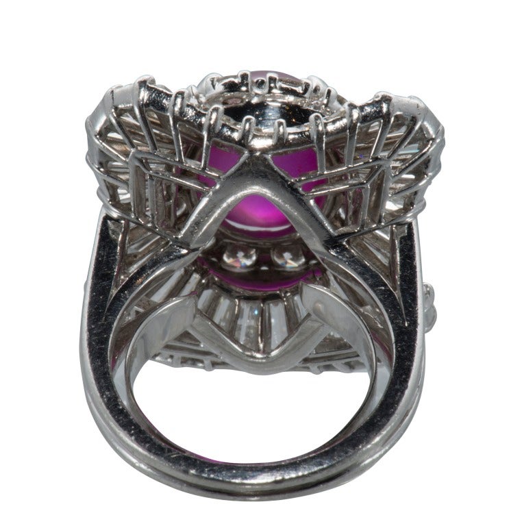Women's Stunning Star Ruby Diamond Cocktail Ring