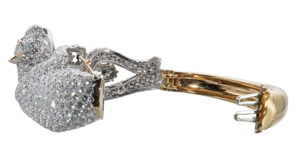 David Webb Spectacular Diamond Gold Platinum Panther Bracelet 4