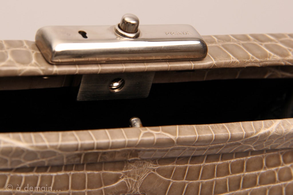 Prada marvelous and rare handbag, alligator crocodile skin 3