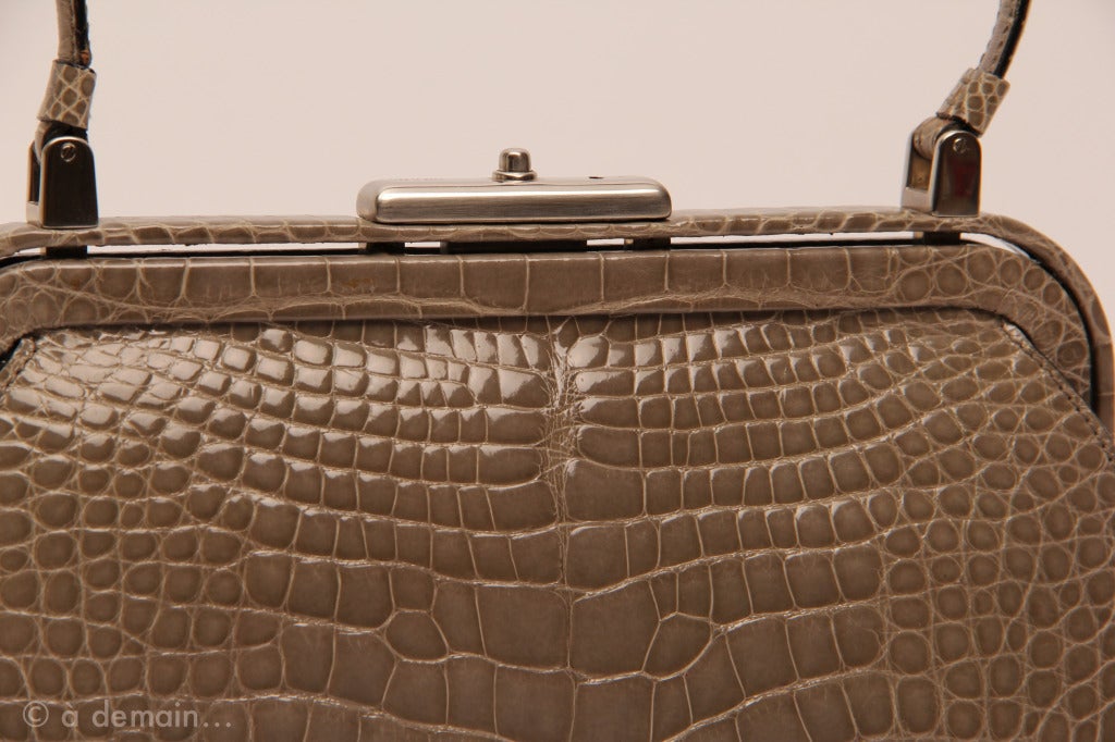 Prada marvelous and rare handbag, alligator crocodile skin at 1stdibs  