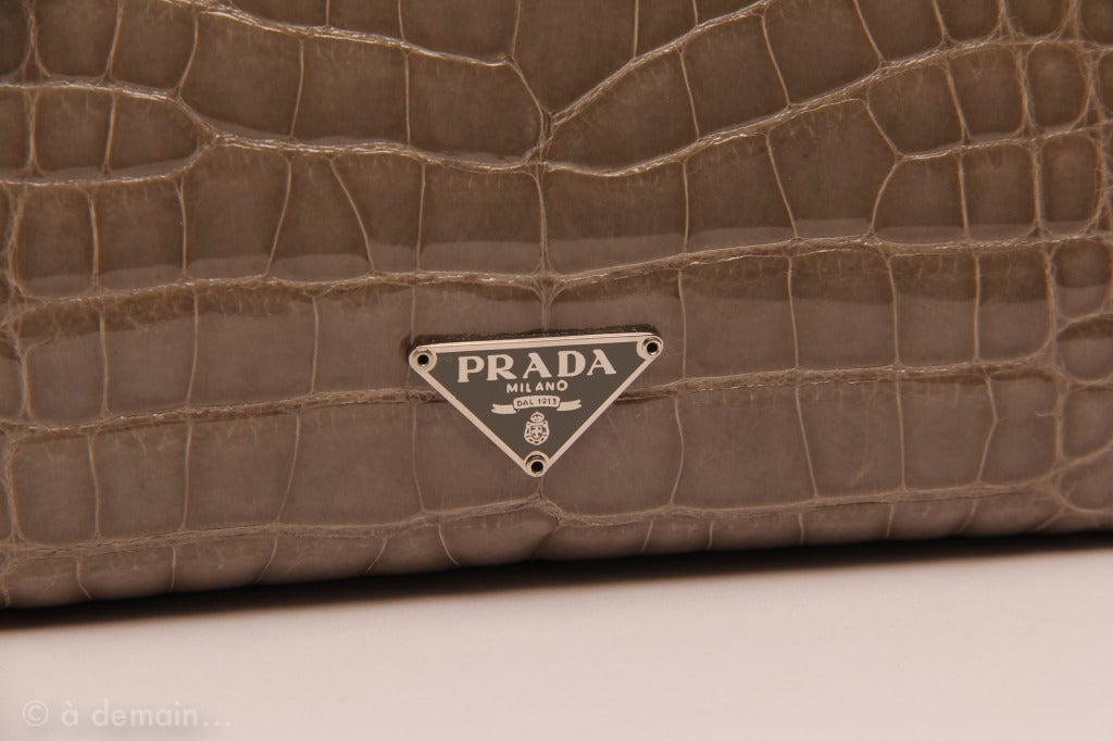 Prada marvelous and rare handbag, alligator crocodile skin at 1stdibs