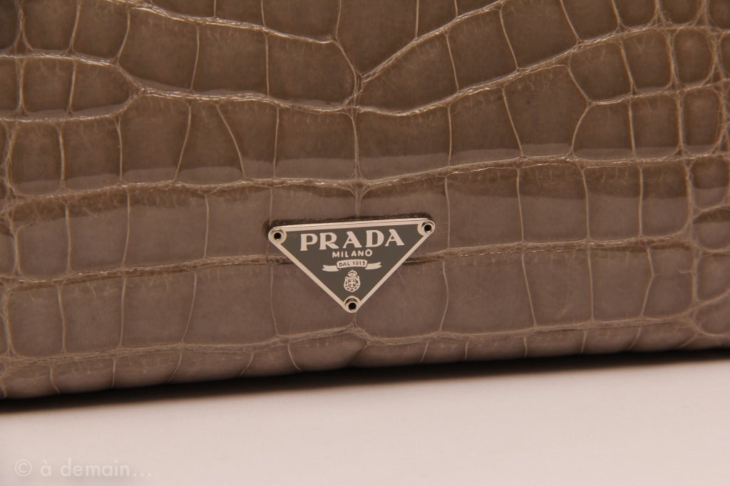 Prada marvelous and rare handbag, alligator crocodile skin at 1stdibs  