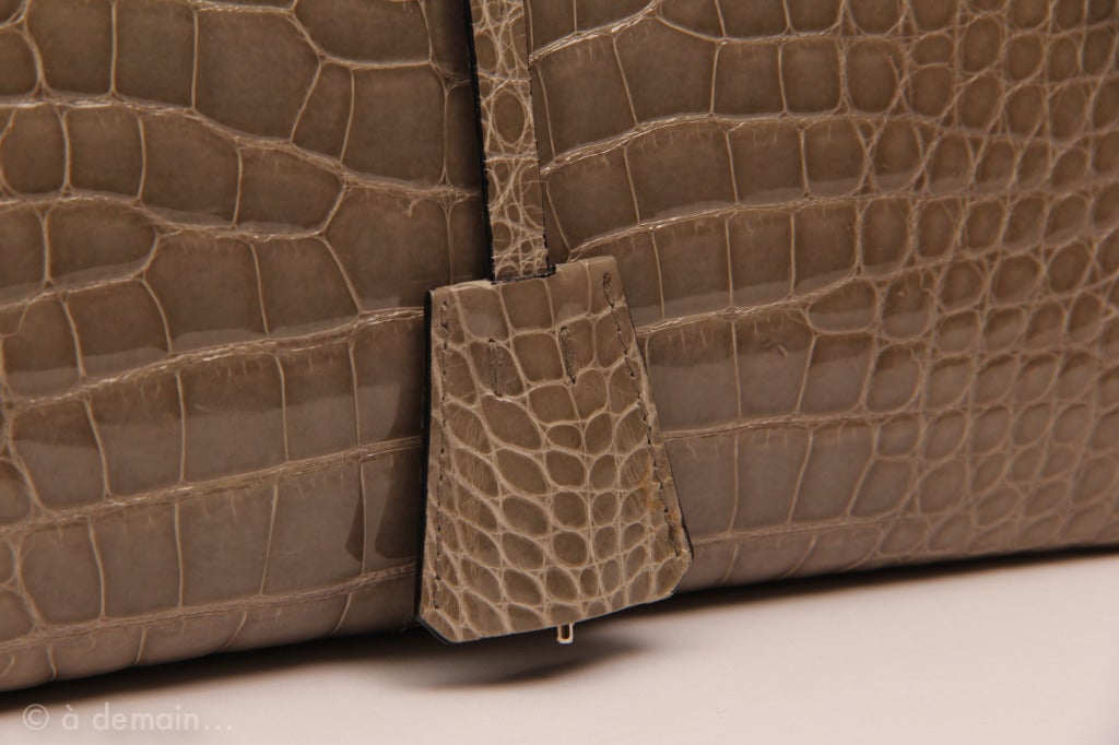 Prada marvelous and rare handbag, alligator crocodile skin In Excellent Condition In Paris, IDF