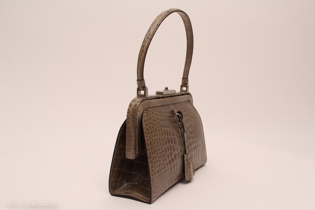 Women's Prada marvelous and rare handbag, alligator crocodile skin