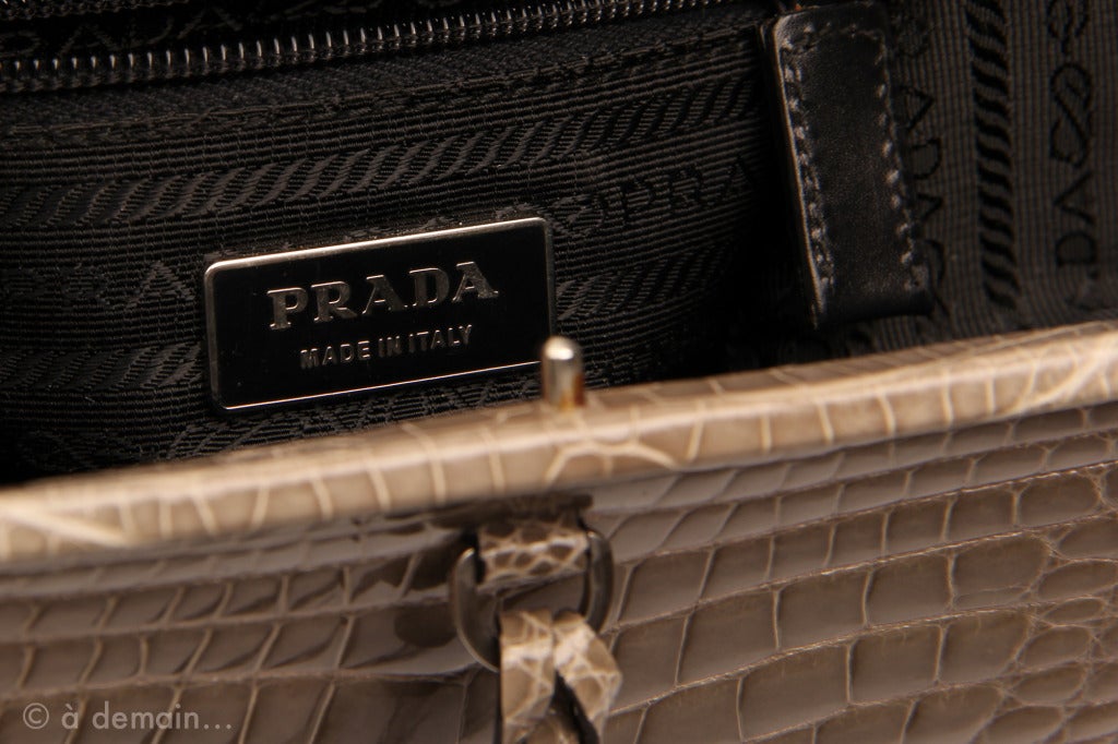 Prada marvelous and rare handbag, alligator crocodile skin 2