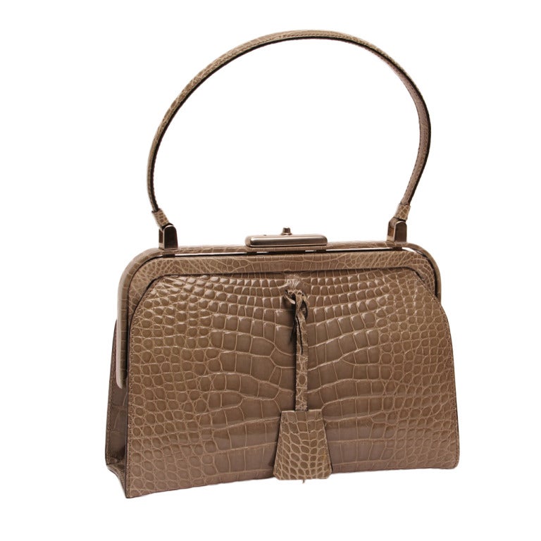 Prada marvelous and rare handbag, alligator crocodile skin at 1stdibs  