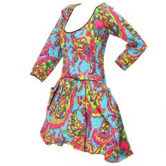 Yves Saint Laurent Rive Gauche 1987 Turquoise Dress
