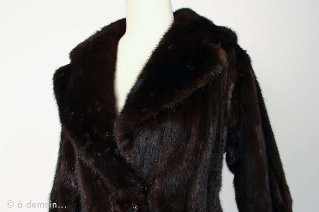 1970s Ted Lapidus Brown Mink Coat at 1stdibs