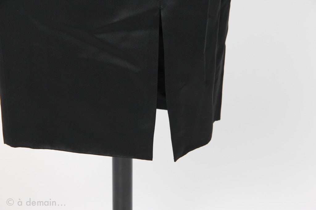 Torrente Haute Couture 1990s black silk strapless dress 2