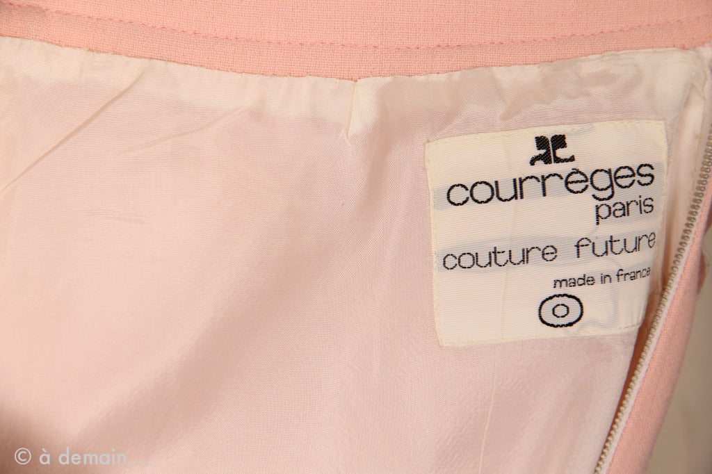 1960s Courreges Paris Couture Future Pink Set For Sale 6