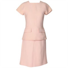 1960s Courreges Paris Couture Future Pink Set