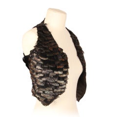 Vintage 1970s Loris Azzaro rooster feathers sleeveless Jacket