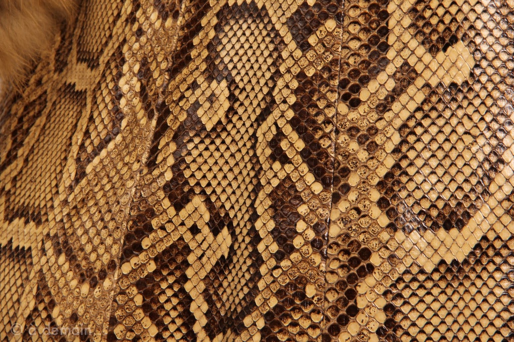 Madelene Paris 1970s Python coat fox trim 1