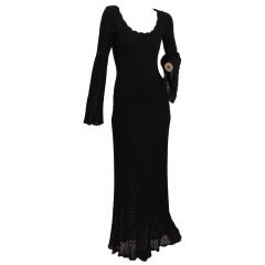 Azzedine Alaïa Open knit black dress