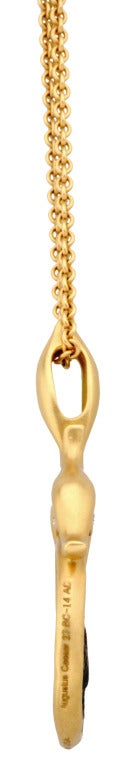 Donald Huber Reversable Ancient Roman Coin Diamond Matte Gold Pendant Necklace