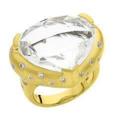 Donald Huber Trilliant Rock Crystal Diamond Ring