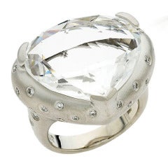 Donald Huber Trilliant Rock Crystal Diamond Ring