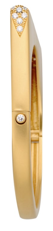 Donald Huber Pave Diamond Yellow Gold 'Stack' Bangle Bracelet