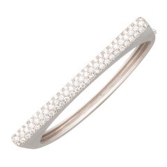 Donald Huber Pave Diamond Yellow Gold 
Stack
 Bangle Bracelet